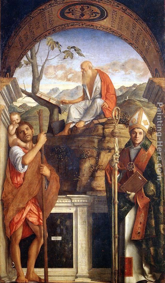 Giovanni Bellini Sts Christopher, Jerome and Ludwig of Toulouse